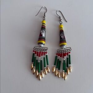 Colorful Beaded Dangle Earrings